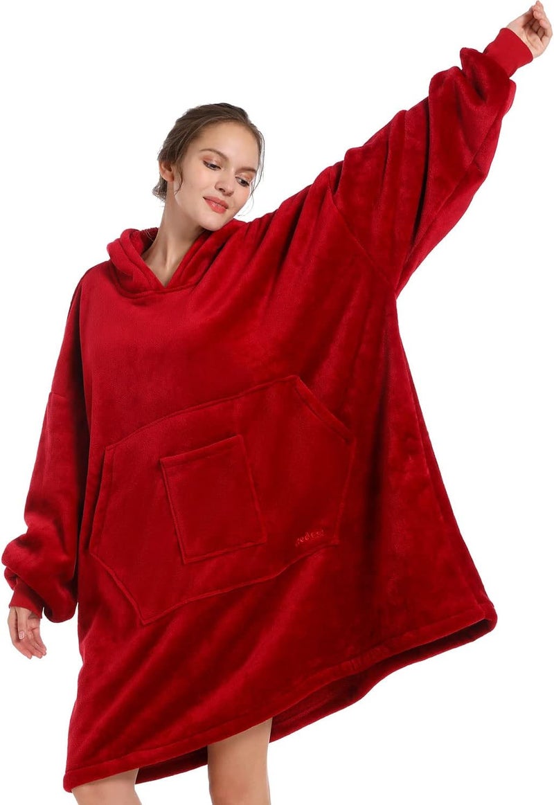 REDESS Blanket Hoodie Sweatshirt, Wearable Blanket Oversized Sherpa with Sleeves and Giant Pocket, Cozy Hoodie for Adult Kids - Image 1